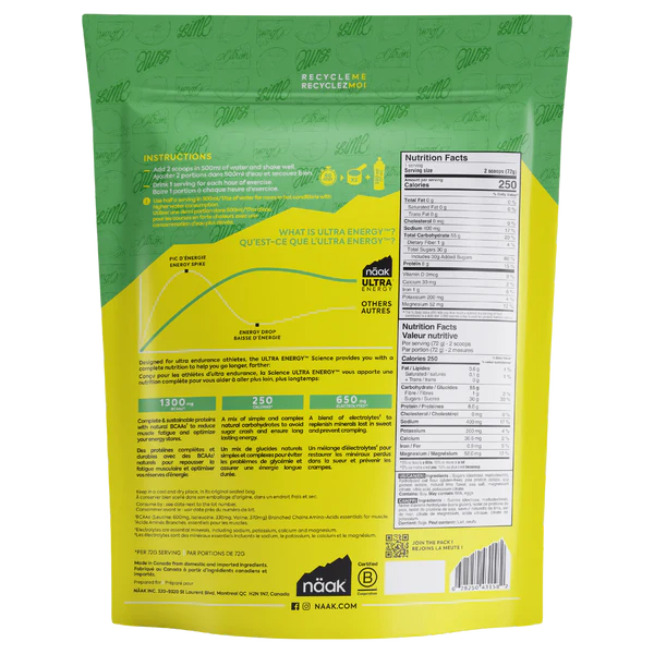 Näak - Ultra Energy Drink Mix - Lime - 720g